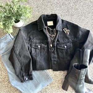 Black Jean Jacket Cropped